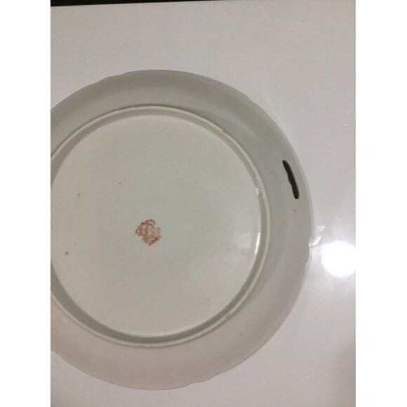 VTG Carl Schumann Arzberg Bavaria Porcelain Wild Roses Chop/Cabinet Plate - Picture 2 of 12